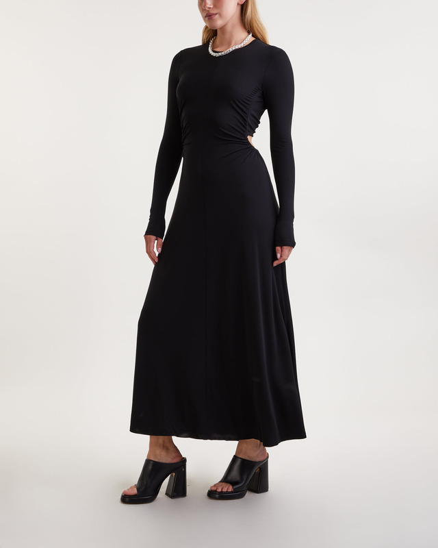 Proenza Schouler Dress Long Sleeve Jersey Open Back Svart L