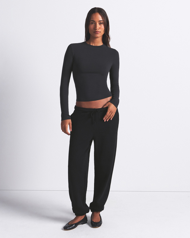 Skims T-shirt Cotton Jersey Long Sleeve Soot XL