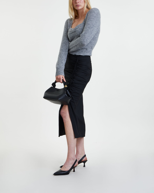 Ganni Skirt Drapey Melange Midi Svart 40