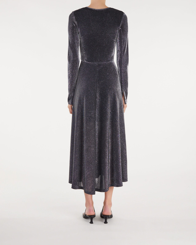 ROTATE Birger Christensen Dress Metallic Jesery Svart 34
