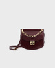 GANNI Väska Apo-G Small Box Chain Burgundy  ONESIZE