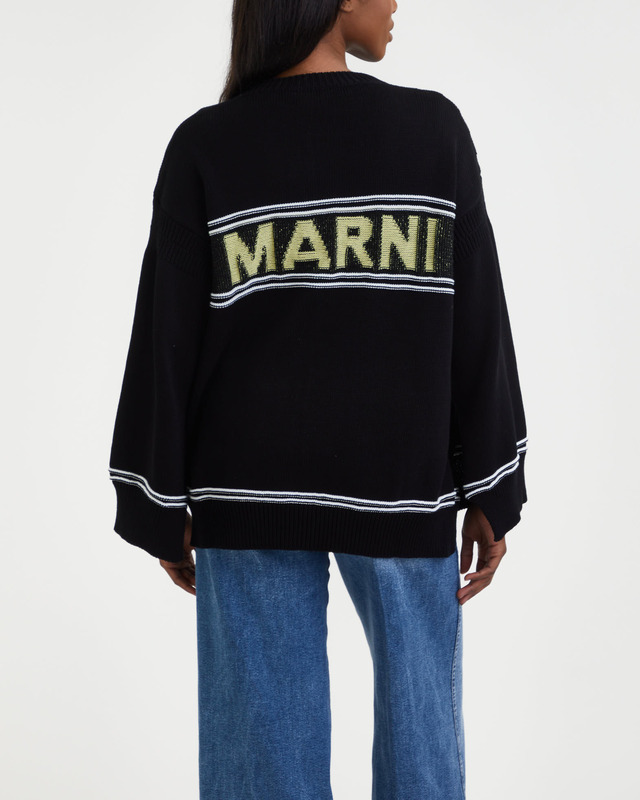 Marni Cardigan Logo Cotton Svart IT 38 (EUR 32)