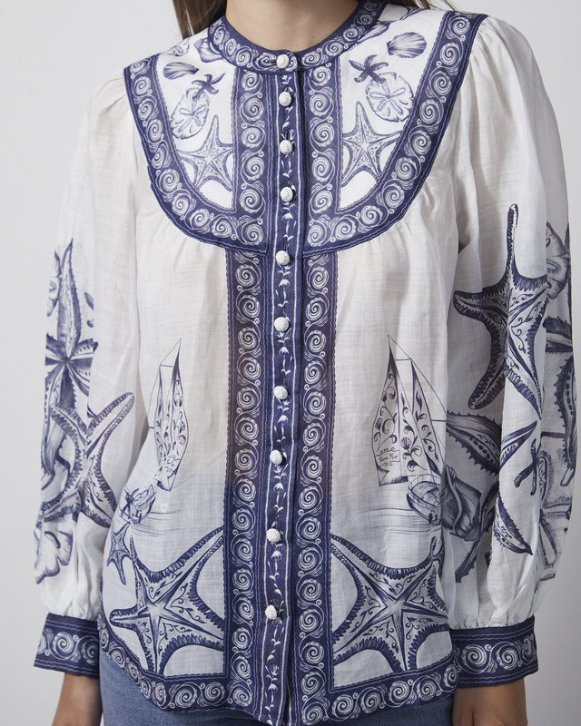 FARM Rio Blus Coast Scarf Long Sleeve Offwhite M