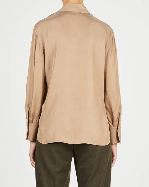 Blus Relaxed L/S Button Down Brun 2