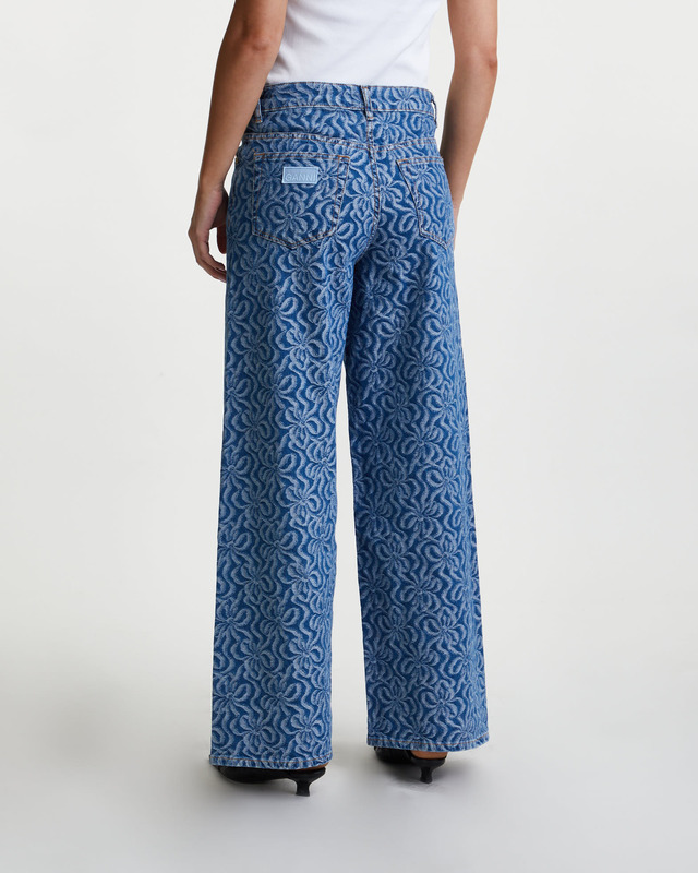 GANNI Jeans Jacquard Wide Denim Mid blue  31
