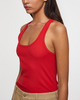 Filippa K Top Fine Rib Scoop Tank Röd M