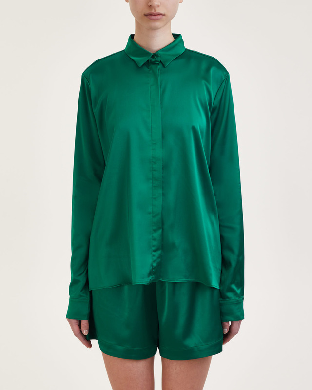 Ahlvar Gallery Skjorta Aly Satin Grön XL