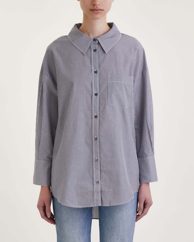 Anine Bing Shirt Mika Grå/vit XS