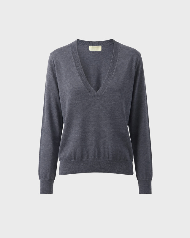 Wakakuu Icons Sweater Angler Merino Wool V-Neck Grey XL