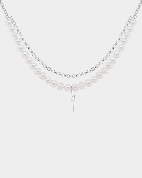 Bolt Necklace Silver/vit ONESIZE 1