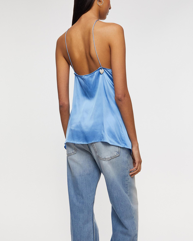 Acne Studios Blouse Halter Satin Blue 34