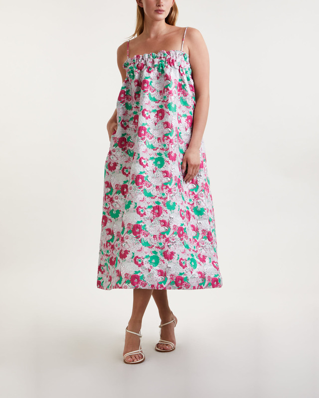 Ganni Jacquard Strap Klänning  Ljusrosa 34