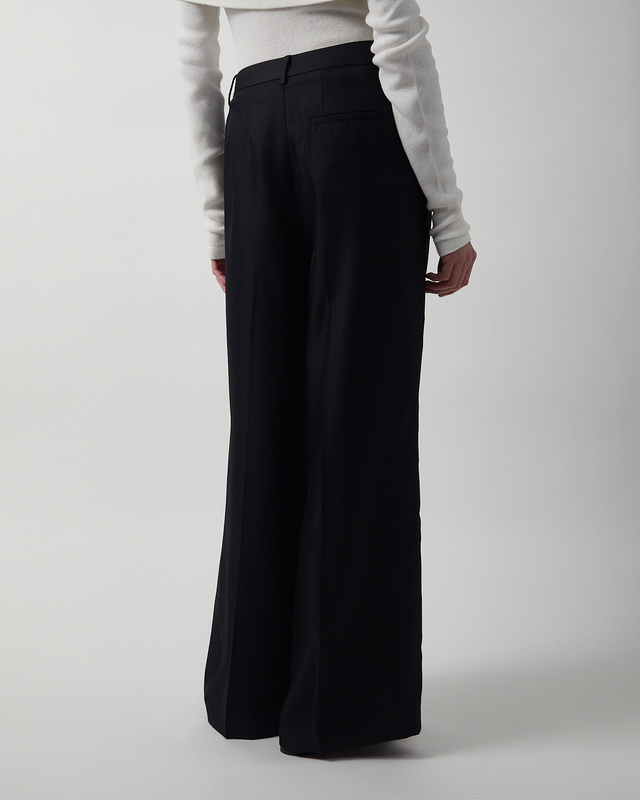 LISA YANG Byxor Wide Leg Tailored Silk Midnight 1 (S-M)