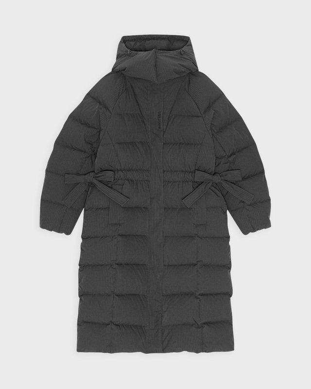 GANNI Jacka Tech Seersucker Puffer Svart XXS/XS