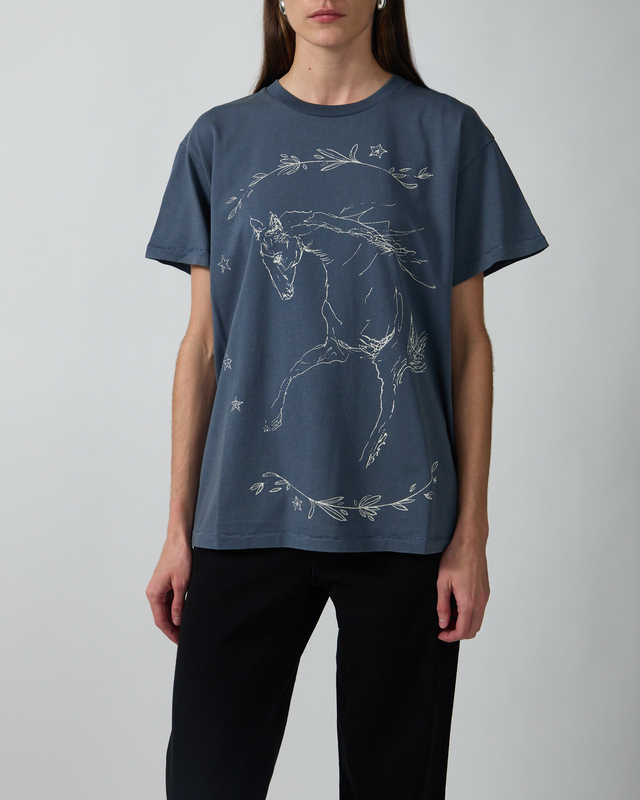 Found T-skjorte Faded Horse Trot Tee Navy XS