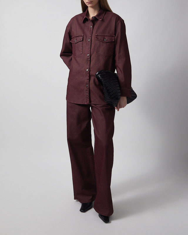 Golden Goose Deluxe Brand Shirt Journey W'S Patty Denim Vinröd XS