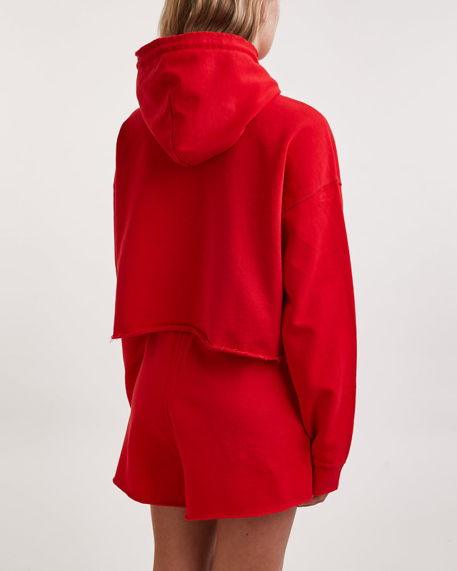 Ganni Hoodie Isoli Cropped Red S-M