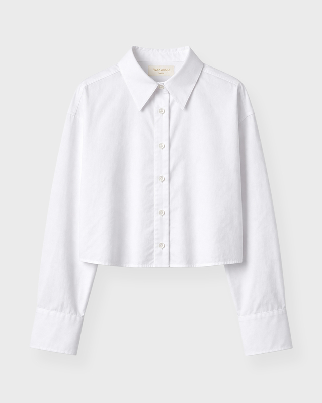 Wakakuu Icons Shirt Cutler Crop Organic Cotton White XS