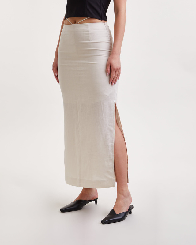 Gestuz Kjol MalouGZ Linen MW Beige 34
