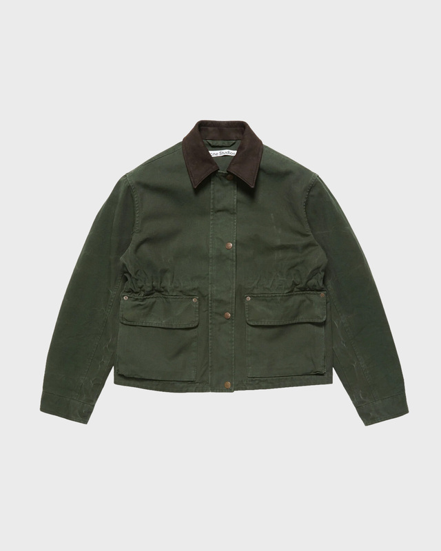 Acne Studios Jacket Washed Canvas Blouson Dark Green 38