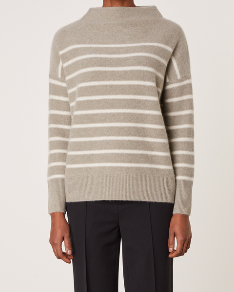 Cashmere Sweater Breton Stripe Sage 2