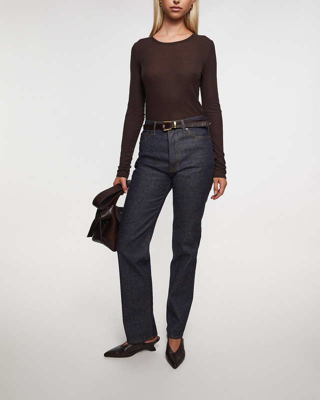 Dagmar Top Lyocell Long Sleeve Chocolate XS