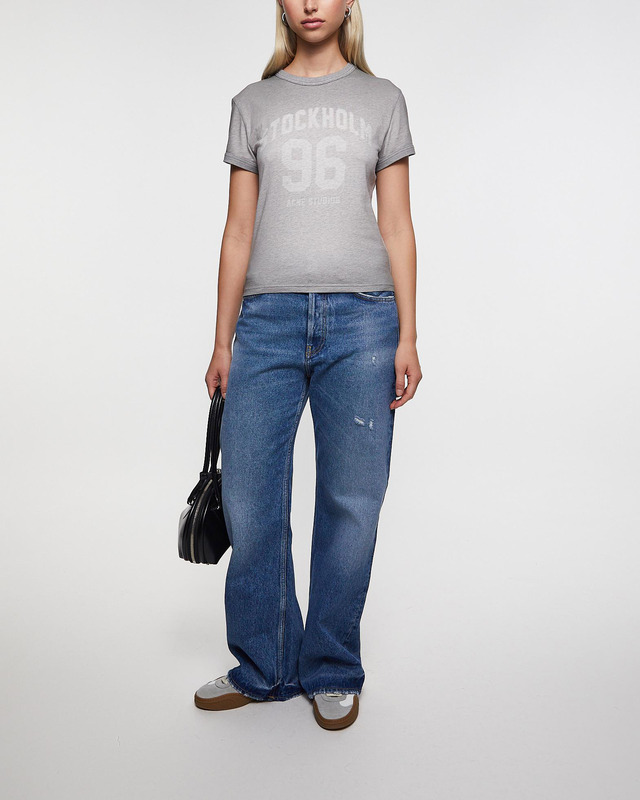 Acne Studios T-Shirt Logo Washed Stockholm 96  Grå M