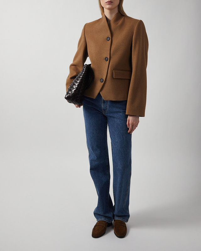 Dagmar Jacket Short Curved Camel 38