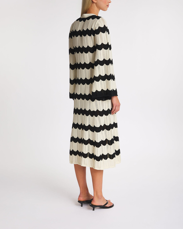 Malina Klänning Isobel Wide Sleeve Knitted Midi Svart M