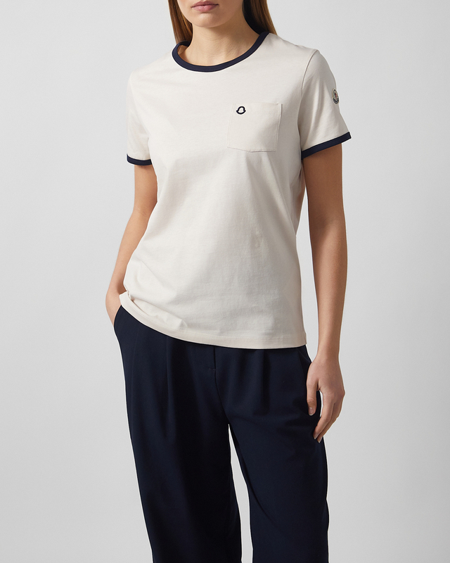 Moncler T-Shirt Embroidered Logo Cotton White XL