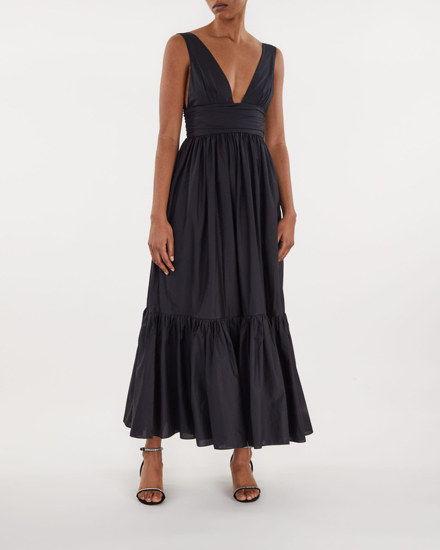 Matteau Tiered Plunge Dress Svart 2 (S)