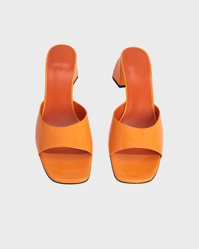 By Far Mules Romy Orange Patent Leather Orange EUR 37