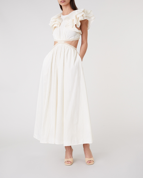Klänning Anneke Cut Out Ruffle Dress Ivory 1