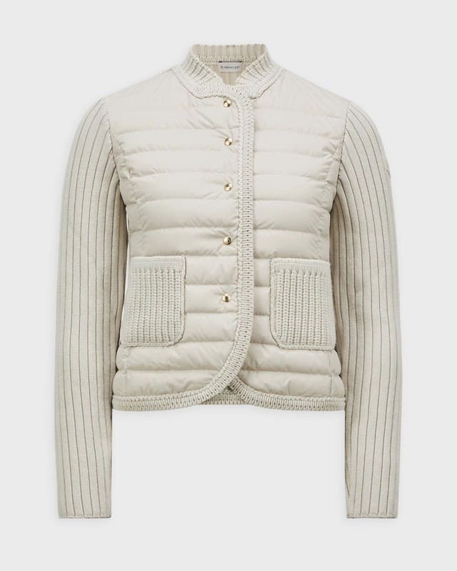 Moncler Kofta Padded Wool Ljusbeige M
