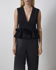 ROTATE  Topp V-Neck Flower Black 36