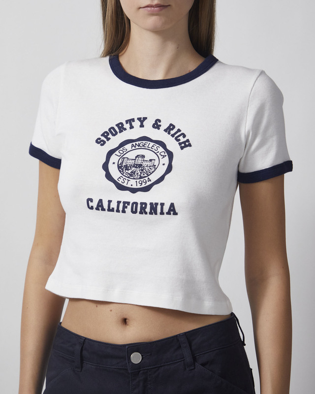 Sporty & Rich T-skjorte California Emblem Soft Ringer White L