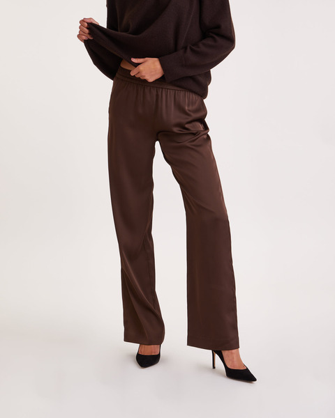 Byxor Maria Satin Pants Brun 1