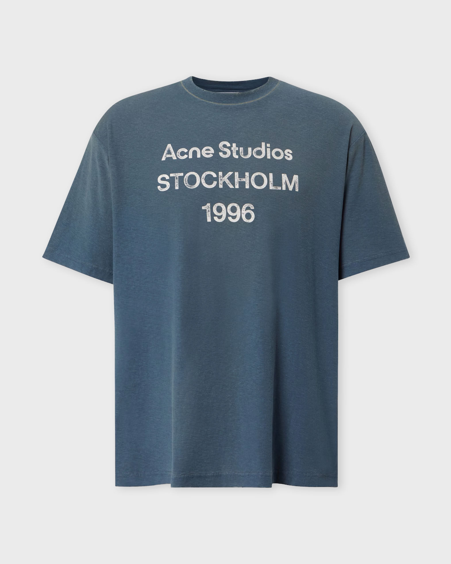 Acne Studios Women's Blue T-Shirt Logo Relaxed Fit Xxs