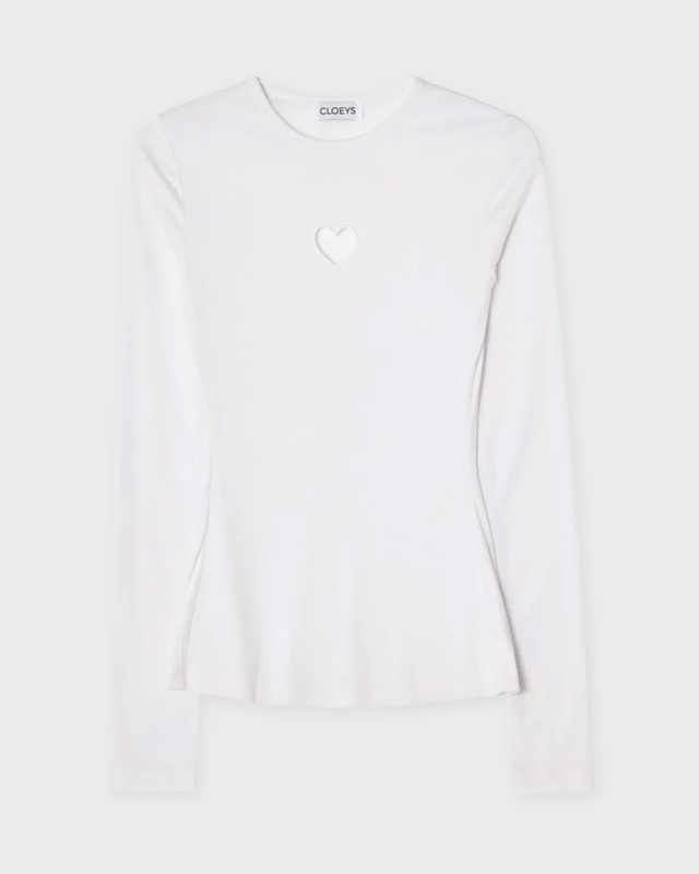 CLOEYS T-Shirt Tight Fitted Heart  White M