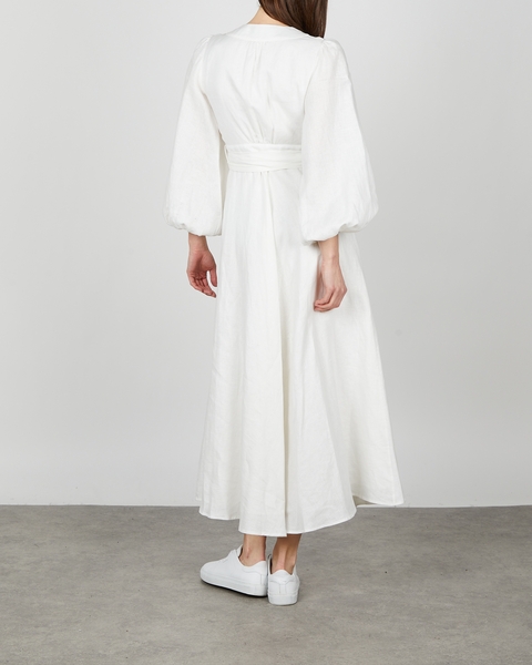 Dress Linen Wrap White 2