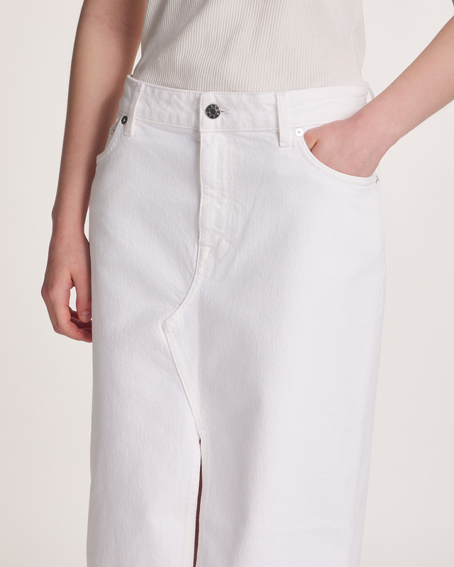 Filippa K Skirt Long Slit Denim White 38