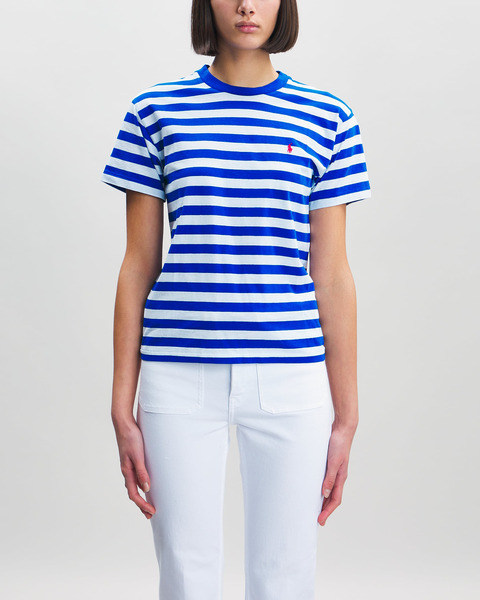 T-Shirt Short Sleeve Stripe Vit/blå 2