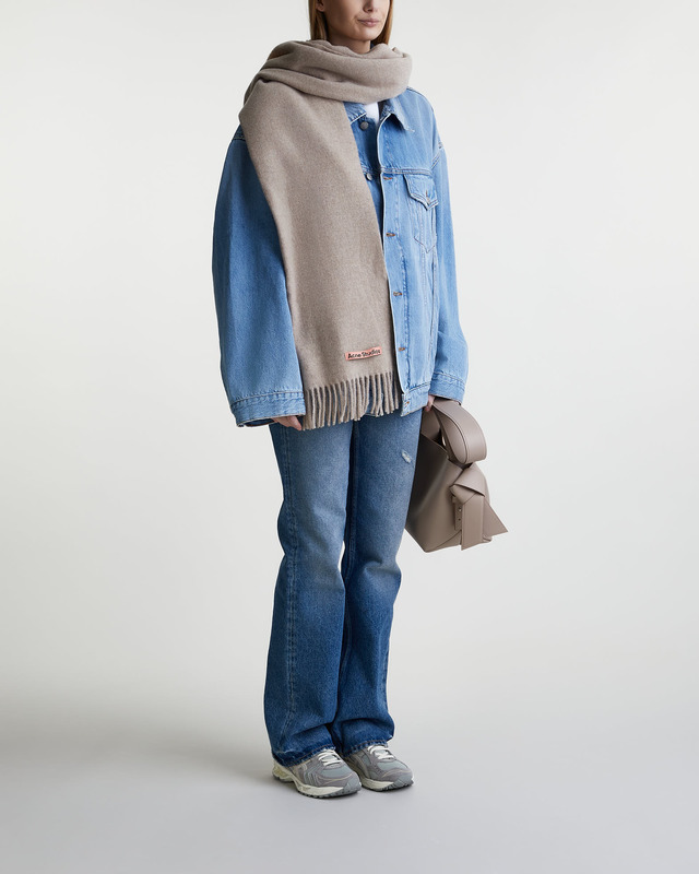 Acne Studios Fringe Wool Scarf Oatmeal ONESIZE
