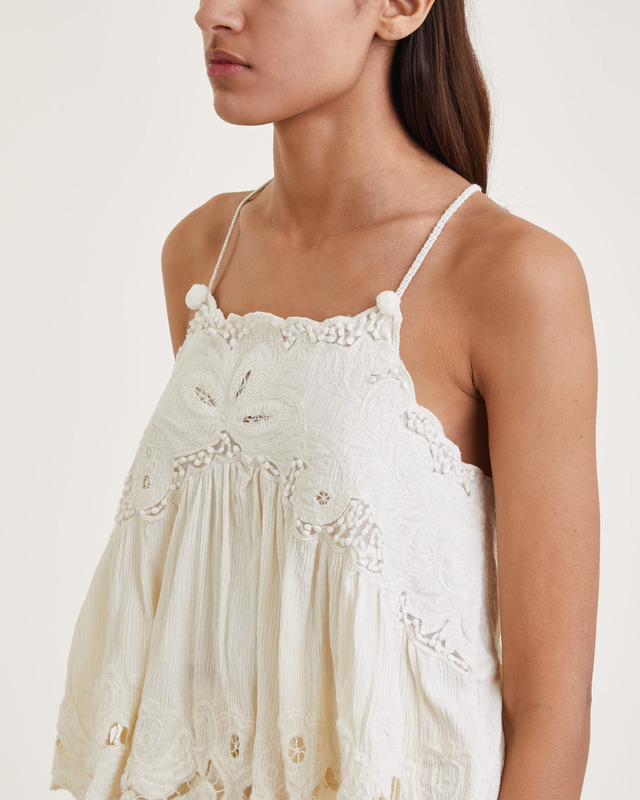 Sea New York Topp Lysa Embroidery Tank Creme L