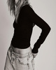 Éterne LONG SLEEVE FITTED TOP Black S