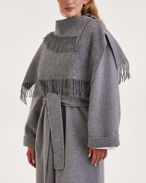 Scarf Turtula Fringe Grey melange ONESIZE 2