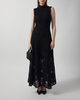 ROTATE Birger Christensen Dress Flower Mesh Maxi  Black 40