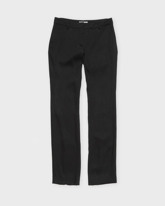 Tailored Wool Blend Trousers Black Grey Stripe
