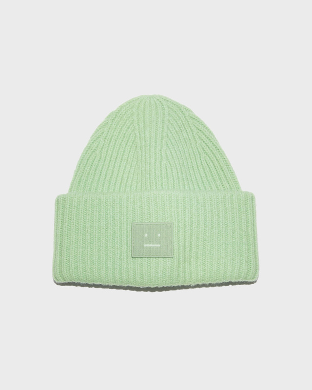 Acne Studios Beanie Face Wool Grön ONESIZE