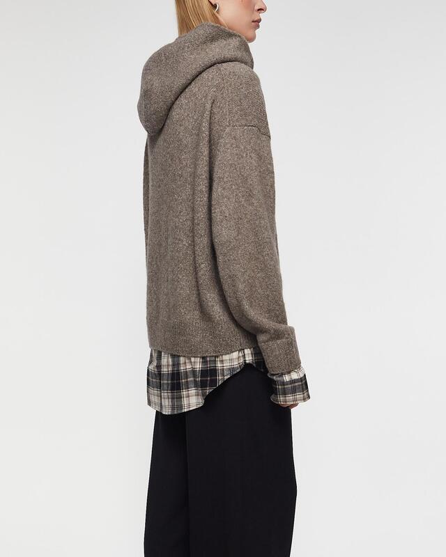 Acne Studios Layered Wool Hoodie Beige XS